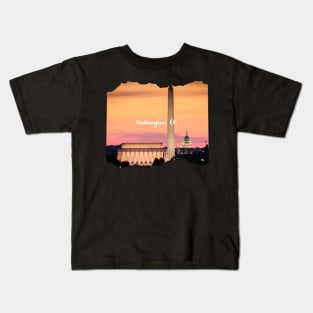 Sunset Photo Washington DC USA city tall monument texture sky dc statehood Kids T-Shirt